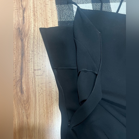 Zara black mini streppy dress with scrunched tie up the side - Picture 8 of 13